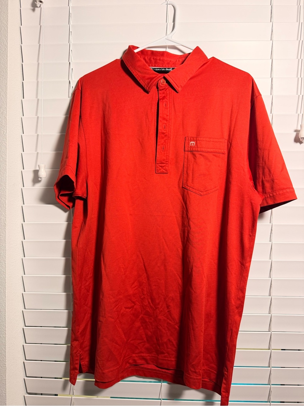 Travis Mathew Red Polo with Chest Pocket